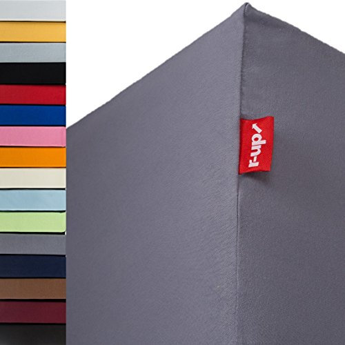 r-up Klasse Spannbettlaken 180x200-200x220 bis 35cm Höhe viele Farben 100% Baumwolle 200g/m² Oeko-Tex stressfrei auch für Boxspringbetten (Mittelgrau)