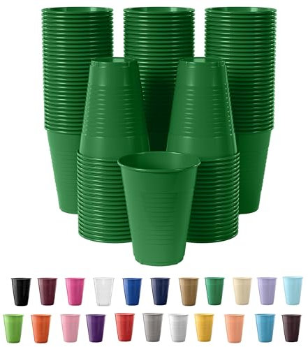 Exquisite Party Solids 12 Oz Green Plastic Cups For Party Supplies 50 Pack | Green Disposable Cups Plastic | Disposable Drinkware For Parties, Events & Everyday