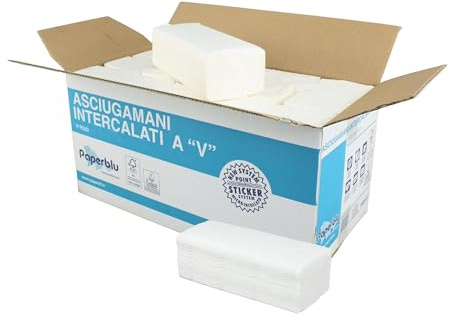 hochweiße Zellstoff Papierhandtücher/Falthandtücher | 2-lagig | 25x21 cm | plastikfreie Verpackung | V-Falz (= ZZ oder Z Falz) | für alle gängigen Spender | Lieferumfang: 15x210=3150 Tücher im Karton