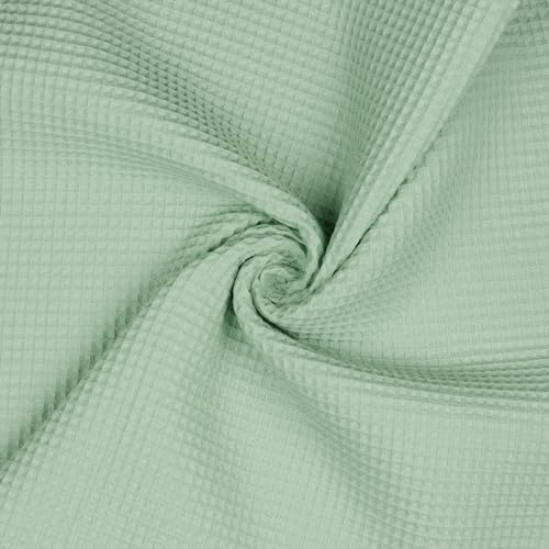 VmG-Store Waffelpique Meterware Waffel Stoff 100% Baumwollstoff Tex 100 (019 I Mint, 50 x 150cm)