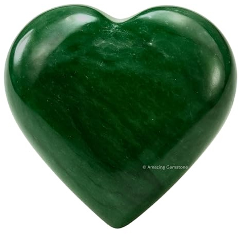 Crystal Heart Palm Stone - Piedra de preocupación de masaje de bolsillo para el equilibrio natural del chakra del cuerpo, curación de Reiki y rejilla de cristal (Green Aventurine dark)