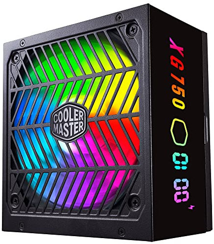 Cooler Master XG750 Plus Platinum Power Supply Unit (UK) - 80 Plus Platinum 750W, Fully Modular, Real-Time Display, 100% Japanese Capacitors, 135mm FDB ARGB Fan - 10 Year Warranty, Black with ARGB