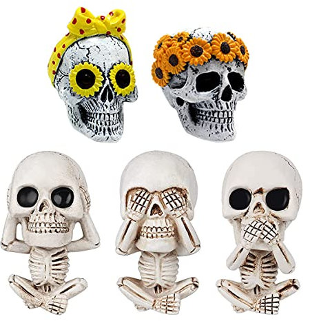 Auto Aromatherapie Diffusor,Forreen 5 Stücke Luftauslass Auto Dekoration BöSer SchäDel Lustige Kreativ Kunstharz Aromatherapie Vent Clip für Auto Wohnzimmer Büro