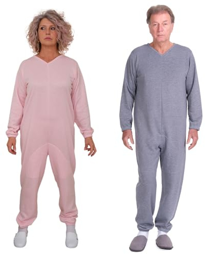 FERRUCCI COMFORT Pigiama Sanitario Invernale con Cerniera sul Dorso - 9014/1 - Uomo/Donna - Ideale per Gli Anziani - Caldo e Traspirante (Azzurro, M)