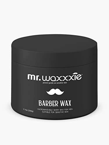 Mr Waxxxie Microwaveable Barber Wax 6.7 fl oz - Men's Hair Removal Beard Wax to Tidy up Edges and Remove Stray Hairs