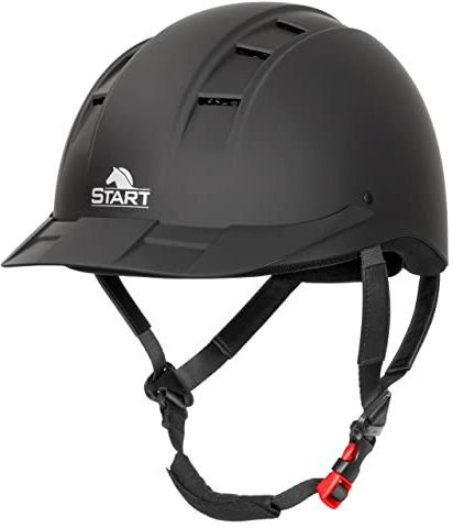 Start Dynamic Reithelm Damen & Kinder – Verstellbare Reitkappe mit Belüftung & VG1-Zertifikat – Leichter Pferdehelm für sicheres Reiten – Komfortabler Helm für Mädchen & Frauen (Schwarz, M)
