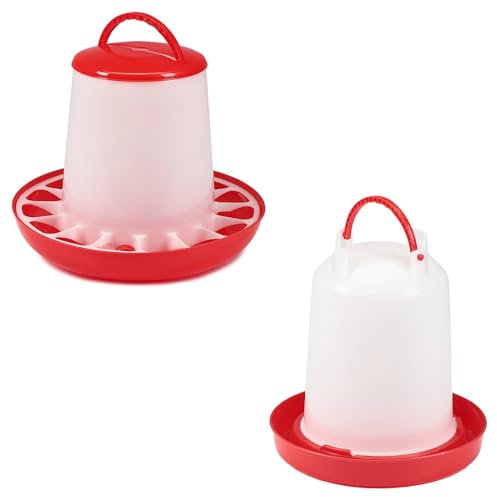 Mucola Futterspender 6KG und Geflügeltränke 6 Liter Futterautomat Tiertränke Futterstation Futtertrog Hühnertränke zum aufhängen Stülptränke