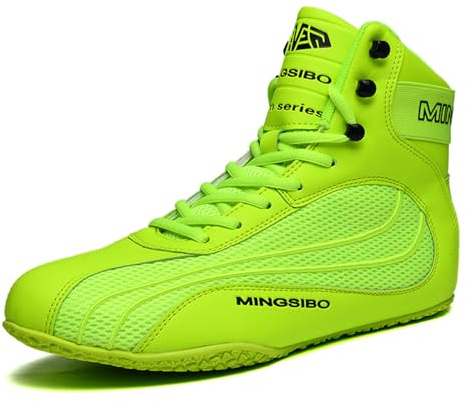 BLBK Scarpe da boxe da uomo per ragazzi Muay Thai Kickboxing Sparring Boxers Trainers scarpe da combattimento traspiranti bodybuilding boxe stivali, Grün70, 42 EU