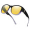 Myiaur Überzieh Nachtfahrbrille Damen Anti-Glare Gelbgetönt, Komfortpassende Nachtsichtbrille für Autofahrer, TR90 Leichtbau Nächtlische Schutzbrille für Brillenträger