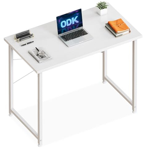 ODK 80×40 cm Desk, Small Computer Desk for Home Office, Study Office Table for Small Space, Easy Assembly, White