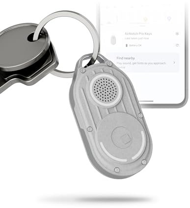 Rolling Square AirNotch Pro– Portachiavi Bluetooth Localizzatore Bluetooth Compatibile Solo con Android Google Find Hub Tracker Suono360° Batterie Sostituibili Smart Tag Impermeabile Fosforescente, x1
