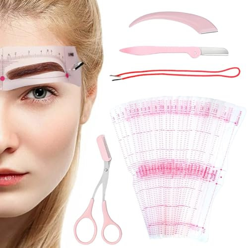 12 Paare Augenbrauen-Schablone Augenbrauen Schablonen + Werkzeugsatz für die Augenbrauenformung, Set für perfektes Brauenstyling ohne Vorkenntnisse