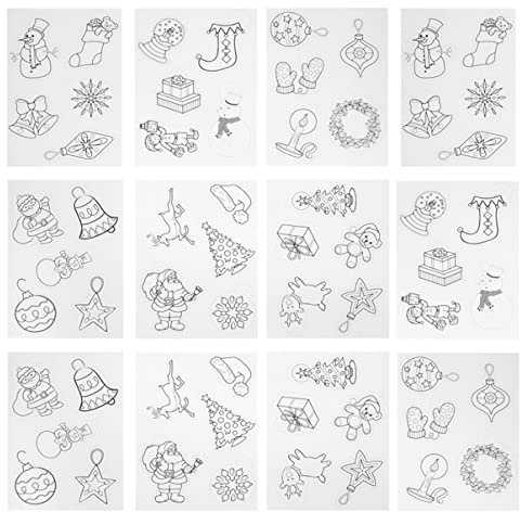 Yardwe 12 StüCk Schrumpffolie Set Weihnachten FüR DIY Bastelprojekte, Basteln Weihnachten Kinder FüR Festliche Dekoration