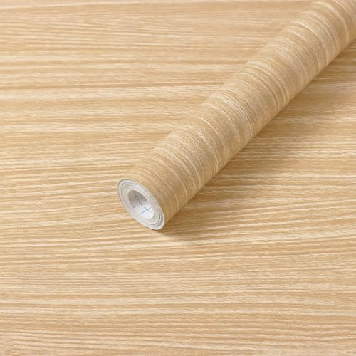 Heroad Contact Paper Peel and Stick Wallpaper Wood Contact Paper for Cabinets and Drawers Countertops Modern Natural Light Wood Grain Contact Paper Oak Maple Cherry Removable Vinyl 17.7 x 78.7