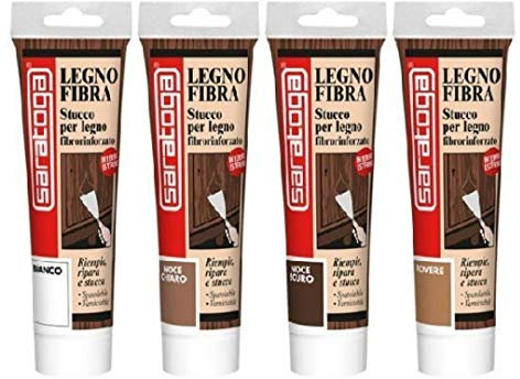 Stucco per Legno fibrorinforzato in pasta inodore 125 ml - Varie Colorazioni (Bianco)