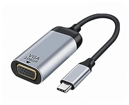 NFHK USB-C typ C till VGA kabel monitor adapter 1080p 60hz för surfplatta och telefon och bärbar dator
