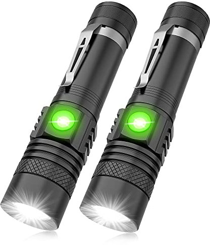 iToncs LED Torch Rechargeable, Torch Super Bright USB Rechargeable Torch Flashlight, Zoomable, Water Resistant, Small Pocket Torch for Camping Hiking