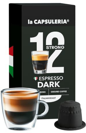 Capsuleria - Kaffe DARK ESPRESSO (100 Kapslar) Kompatibel med Nespresso - superstarkt kaffe