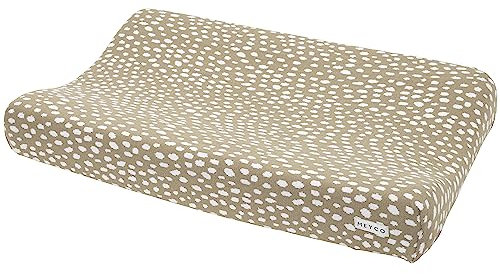 Meyco Baby Cheetah Wickelauflagenbezug (weich und hautfreundlich, aus 100% Baumwolle, waschbar, einfache Pflege, trocknergeeignet, Größe: 50 x 70 cm), Taupe