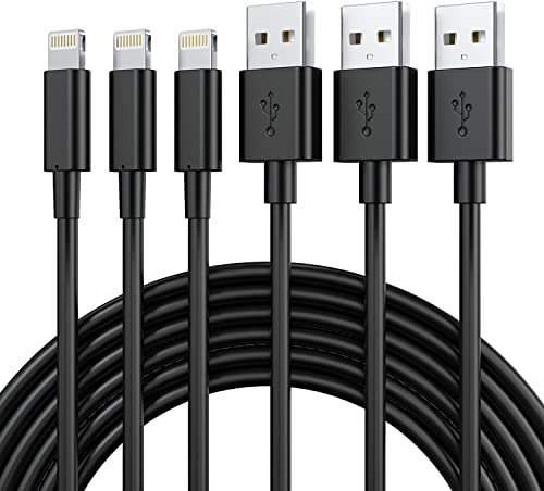 GlobaLink Cable iPhone Cargador iPhone, [MFi Certificado] 3Pack 1M Cable Cargador iPhone, Cable Lightning Carga Rápida para iPhone 13/13 mini/13 Pro Max/12/11/11 Pro/X/XS/8/7/6/5E/SE/iPad- Negro