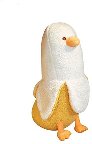 OUKEYI Simpatico Peluche a Forma di Anatra alla Banana, Cuscino Lungo Divertente da Abbracciare, Regalo Morbido per Ragazzi