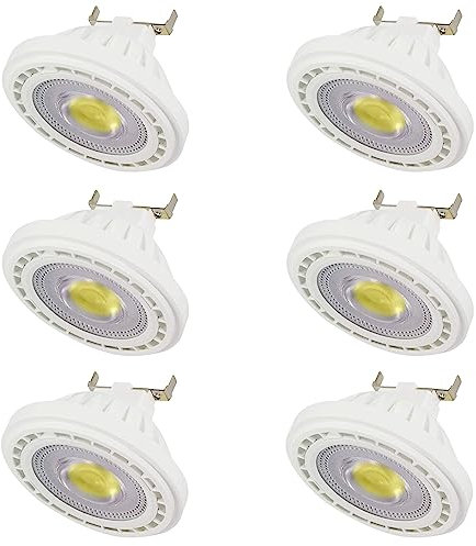 TPMAFF AR111 Bombilla LED G53 Reflector Luz de inundación 12W COB 1200LM (Equivalente a halógeno de 100 W) Ángulo de Haz de 120 Grados AC/DC 12V Foco de bajo Voltaje no Regulable (Paquete de 6)
