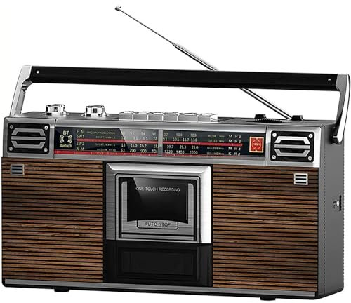 Radiokassettspelare Inspelare, Bärbar CD-spelare Boombox Med AM/FM/SW-funktion, Kassett Boombox, Inbyggda Stereohögtalare, Omfattande Bluetooth-kompatibilitet, För Familjesammankomster/resor