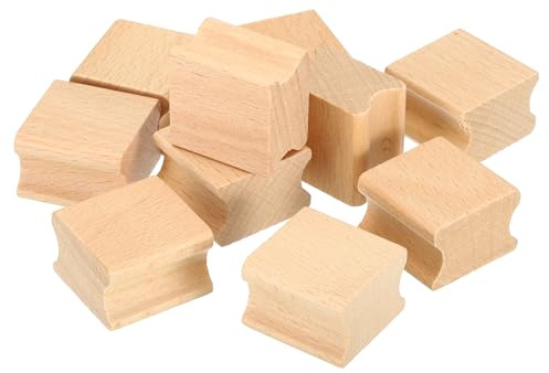 PATIKIL Supporti in Legno per Timbri Vuoti 30x30mm, Pz10 Timbro di Gomma in Legno con Manico, blocco di Legno Duro per La Realizzazione di Timbri Fai da Te Stile 2, Marrone