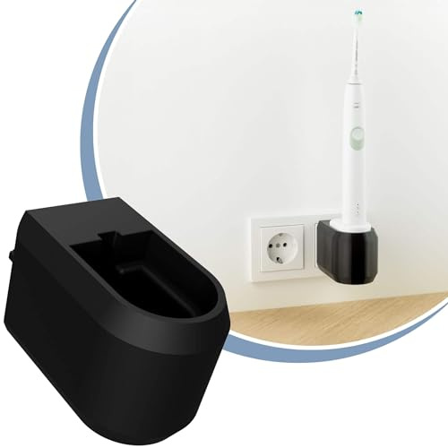 Cleverstation Zahnbürstenhalter elektrische Zahnbürste - passend für Philips Sonicare Zahnbürste in Schwarz (Ladegerät HX6100 notwendig)