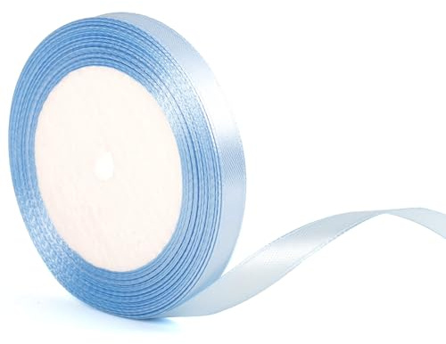Nastro azzurro da 10 mm per confezioni regalo, nastro azzurro da 22 m per confezioni regalo, dolci natalizi, accessori per capelli, bouquet, fioristi, artigianato, decorazioni per auto da matrimonio.