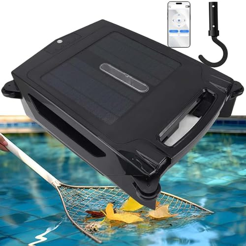 Solcellsdriven/Elektrisk Poolrobot, 1200 Min Drifttid, DubbelhastighetsläGe Automatisk Poolrobot Skimmer, 100㎡ RengöRingsavståNd