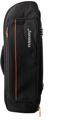 MoSundi Portable Trumpet Bag Backpack, Soft Storage Case for Brass Instrument, Water-Resistant Oxford Cloth with Large Pocket, 57 x 17 x 13 cm, Black