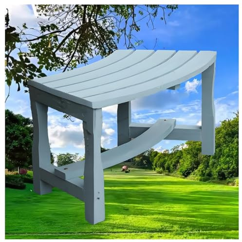 Panca da giardino ad angolo rotondo, senza braccioli, resistente alle intemperie e robusta, 85 x 40 cm, supporta 260 gattini, espansione wireless fai da te (blu)