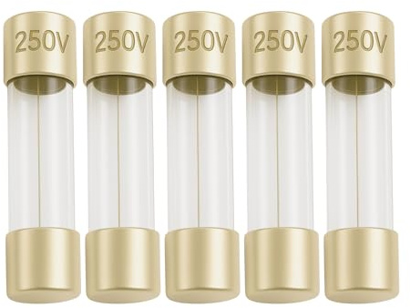 750mA (0.75A Amp) GDC Slow-Blow Glass Fuses, 250V, T800mA, Time Delay Fuses, 5x20mm (0.20 x 0.79inches) - 5 Pack