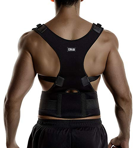 Cotill Back Brace Posture Corrector Spinal Support for Women and Men, Lumbar Shoulder Posture Correction for Upper and Lower Back Support, Adjustable Neoprene Belt Strap for Relief Back Pain (M)