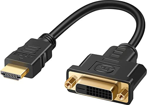 Saisn Câble adaptateur HDMI vers DVI bidirectionnel 4K HDMI mâle vers DVI-D (24+1) femelle Câble convertisseur 1080p DVI vers HDMI HD Câble adaptateur vidéo pour HDTV, PC, Xbox, DVD, récepteurs A/V