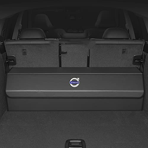 NICKAL Auto Organizer Bagagliaio per Volvo XC40 XC60 XC90 Pieghevole Organizzatore Fondo Impermeabile con Scomparto Organizer Baule con Coperchio,Black Style