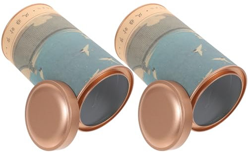 KITANDOVE Caja 2 Piezas té Recipiente té hermético latas té Metal Lata Cafe Lata café Tarro Dulces Bote té Sellado Bote te Almacenamiento hojalata Caja vacia