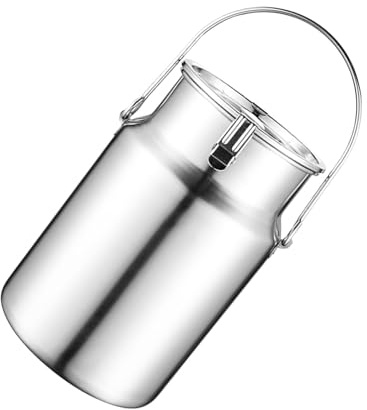 TOOYITR Secchio per Latte in Acciaio Inossidabile da 3 L/5 L/10 L, brocca per Latte Resistente con Coperchio, Secchio per Vino, Bottiglia, Contenitore per liquidi, con Maniglia per Il Trasporto,3L