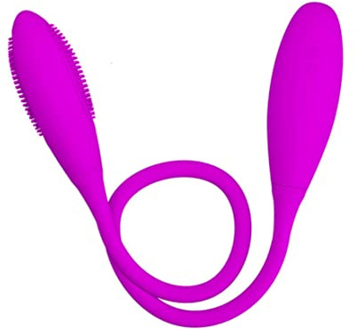 Vibrador de silicona 7 modos de consolador doble impermeable vibrador de silicona segura consolador doble para parejas clítoris, anal, vaginal, pezón, estimulador G juguete sexual