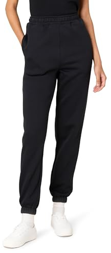 Amazon Essentials x Sofia Grainge Pantalon de Jogging Taille Haute et décontractée pour Femme, Noir, Taille L