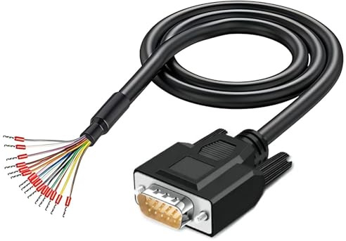 Willwewon 10Ft 24AWG VGA Male RS232 3 Row 15Pin Serial Extension Cable