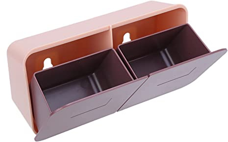 Caja de Almacenamiento Montada en la Pared para Oficina, Organizador de Algodón Cosmético con Hisopo de Algodón, Contenedor de Almacenamiento Impermeable con Tapa Abatible, Caja