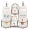 Villa d'Este Home Tivoli Set olio, aceto, sale e pepe in gres, stand in acciaio inox, Le Travisate