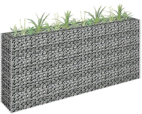 ShGaxin Arriate de gaviones de Acero galvanizado 180x30x90 cm, Mesa De Cultivo, Huerto Domestico, Cultivo De Plantas Aromaticas, Arriate De Jardín - 145635
