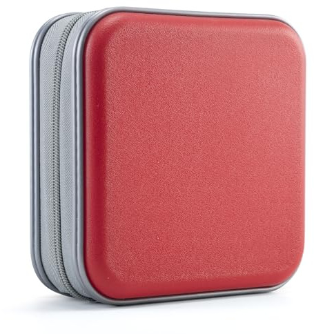 UENTIP Étui de Rangement en Plastique Rigide pour CD et DVD Capacité CD (Rouge, 48 Capacité)