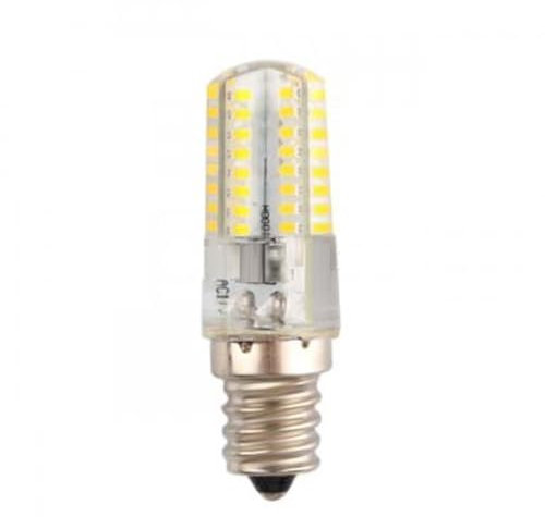 Iluminación KJXP, Paquete de 50 bombillas LED de silicona tipo maíz, E11/E12/E14/E17, 64 LED, 3014SMD, CA 220 V, 3 W, fuente de luz(Warm White,E11)