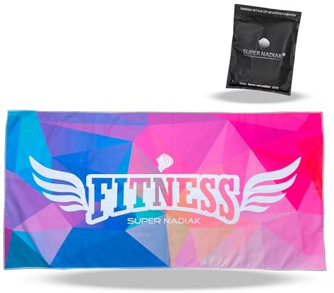 super NADIAK® Serviette de Sport pour Femme - Serviette de Sport pour Salle de Poids - Accessoires de Gym pour Femme - Microfibre Ultra absorbante Rapide - Design élégant et Doux (Fitness/Rose)