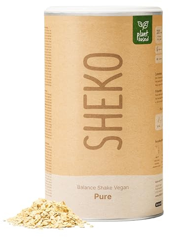SHEKO - Frullato sostitutivo del pasto vegano - 14 frullati per barattolo - Alto contenuto proteico - Gusto naturale - Frullato dimagrante - Dieta (700 g), Pure)