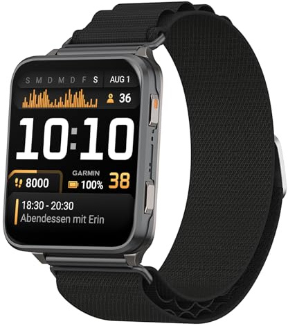 NewJourney 24mm Nylon Alpine Loop Armband Kompatibel mit Garmin Venu X1 – Verstellbares Sport Ersatzarmband mit Metallschnalle, Quick-Release Nylonband für Garmin Venu X1&COROS Nomad Herren Damen